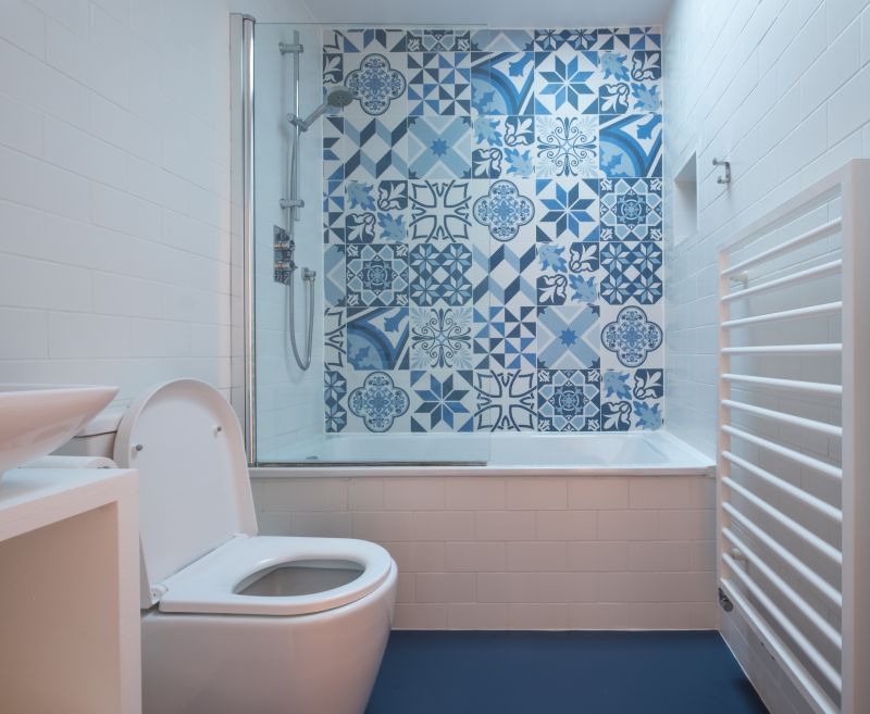 Bathroom with Textured Wall Tiles